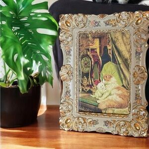 Framed Victorian Cat and Kitten Print